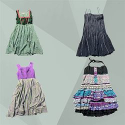 y2K boho halter Tiered Dress