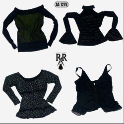 Y2K Black Rave Mix Tops (AA-1276)