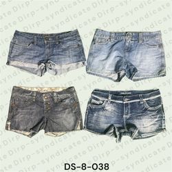 Y2K Low Rise Denim Mini Shorts | Vintage Wash Hot ..
