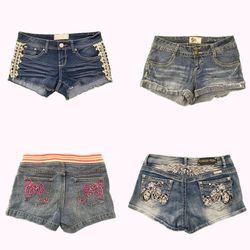 Y2k Route 66 SO Denim Shorts B2F-292