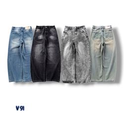 Hiphop Mixed Denim Jeans