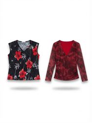 (FV-2204)     Women’s Printed Cami & Crop Tops Who..