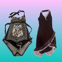Y2K Espresso Asymmetric Dresses (RS-101)