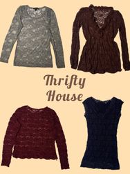 Y2K Vintage Gothic Femme Tops(TH/725)