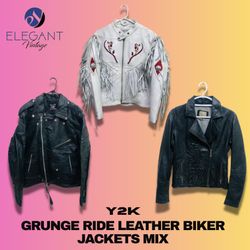 Y2K Grunge Ride Leather Jackets - EV1236