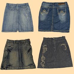 Y2K Midnight Femme Denim Midi Skirts Mix