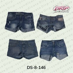Y2K Denim Mini Shorts – Low Rise Vintage Style (DS..
