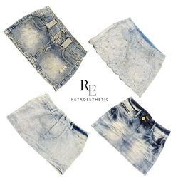 Y2K Paris Hilton Era Girl Denim Mini Skirts RE-355..