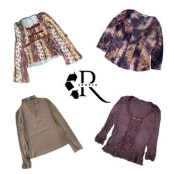 Y2K Ruffle and Printed Blouse RW-2592