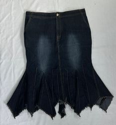 Y2K Denim Maxi Skirt B# 393