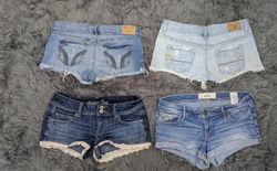 Y2K Denim Branded Micro Mini Shorts