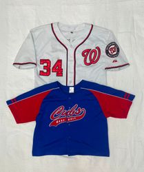 Upcycled Baseball Jersey Crop Tops