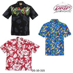 Tropical Print Short Sleeve Hawaiian Shirts (DS-10..