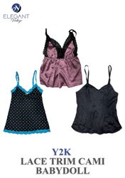 Y2K Lace Trim Cami Baby Doll - EV0078