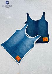 UPCYCLED Levis Denim Tank Top With Pipping - EVR05..