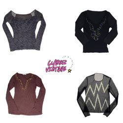 Cyber Vintage Y2K Long-Sleeve Tops (MH-070)