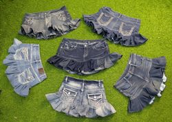 8121 - Upcycled Mini Denim Skirts
