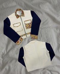 Upcycled Floral Patch Crop Jacket