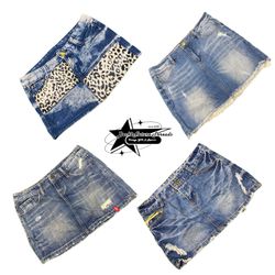 Y2k, NYC, IT, GIRL, DENIM, MINI, SKIRT B2F-070