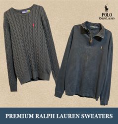 Ralph Lauren sweaters including 1/4 zip cable knit