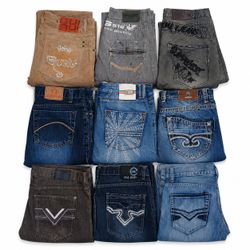 Vintage Y2K Men's Embroidered Jeans