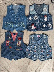 Gilets en denim brodés 20 pièces