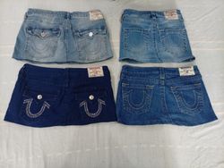 CR10687 Upcycled True Religion Mini Denim Skirts