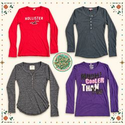 Y2K Henley & Long Sleeve Tops Mix – Vintage Women’..