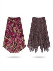 (FV-2174)     Women’s Printed Skirts – Paisley, Fl..