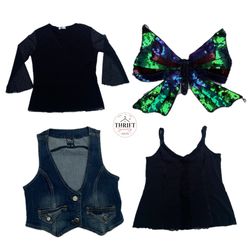 Y2K Sequin Butterfly & Denim Vest Party Mix ( TS-0..