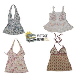 Printed Halter Camisole Tops