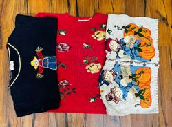 Vintage Embroidered Knit | Cottagecore Grandpa Kni..