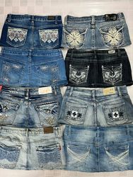 R785 Upcycled Ladies Embellished Mini Skirts