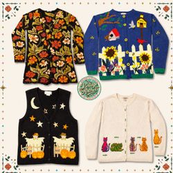 Vintage Heavy Knit Novelty Jumpers: 10pcs (S17)