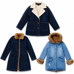 Women's Warm Winter Denim Coats & Faux Fur Lined J..
