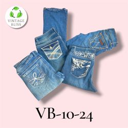 Y2K Embroidered Bootcut Flare Jeans Wholesale Bund..