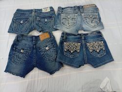 CR10565 Upcycled Kids’ Mix Branded Mini Denim Shor..