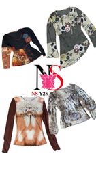 9-Piece Women’s Vintage Y2K Long Sleeve Tops Bundl..