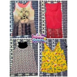 Y2K Vintage Graphic Fringe & Floral Cami Bundle VR..