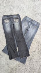 ***Y2K Jean flare brodé – Mélange streetwear rétro