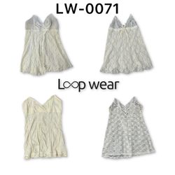 Y2K White Lace & Mesh Camisole Tops