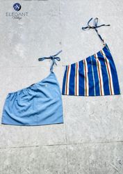 UPCYCLED One Shoulder Tie Tops - EVR0561