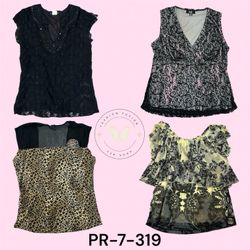 Y2k Printed Poly Blouse Short Sleeve (PR-7-319)