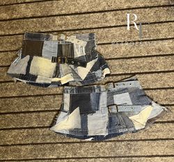 Upcycled Y2K Denim Patchwork Minirock