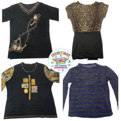 Leopard Print & Sparkle Stripe Y2K Tops Edit | VR-..