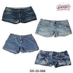 Vintage Wash Y2K Denim Mini Shorts (DS-10-066)