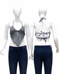 CR1947 UPCYCLED BEADED MESH HALTER HANDKERCHIEF TO..
