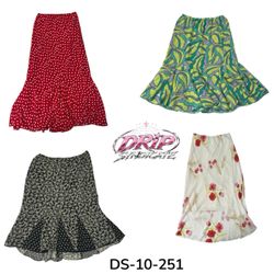Patterned and Floral Flounce Midi Skirts (DS-10-25..