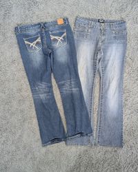 ***Y2K Flare Jeans – Statement Embroidered Denim