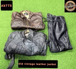 Old vintage leather jacket ak773